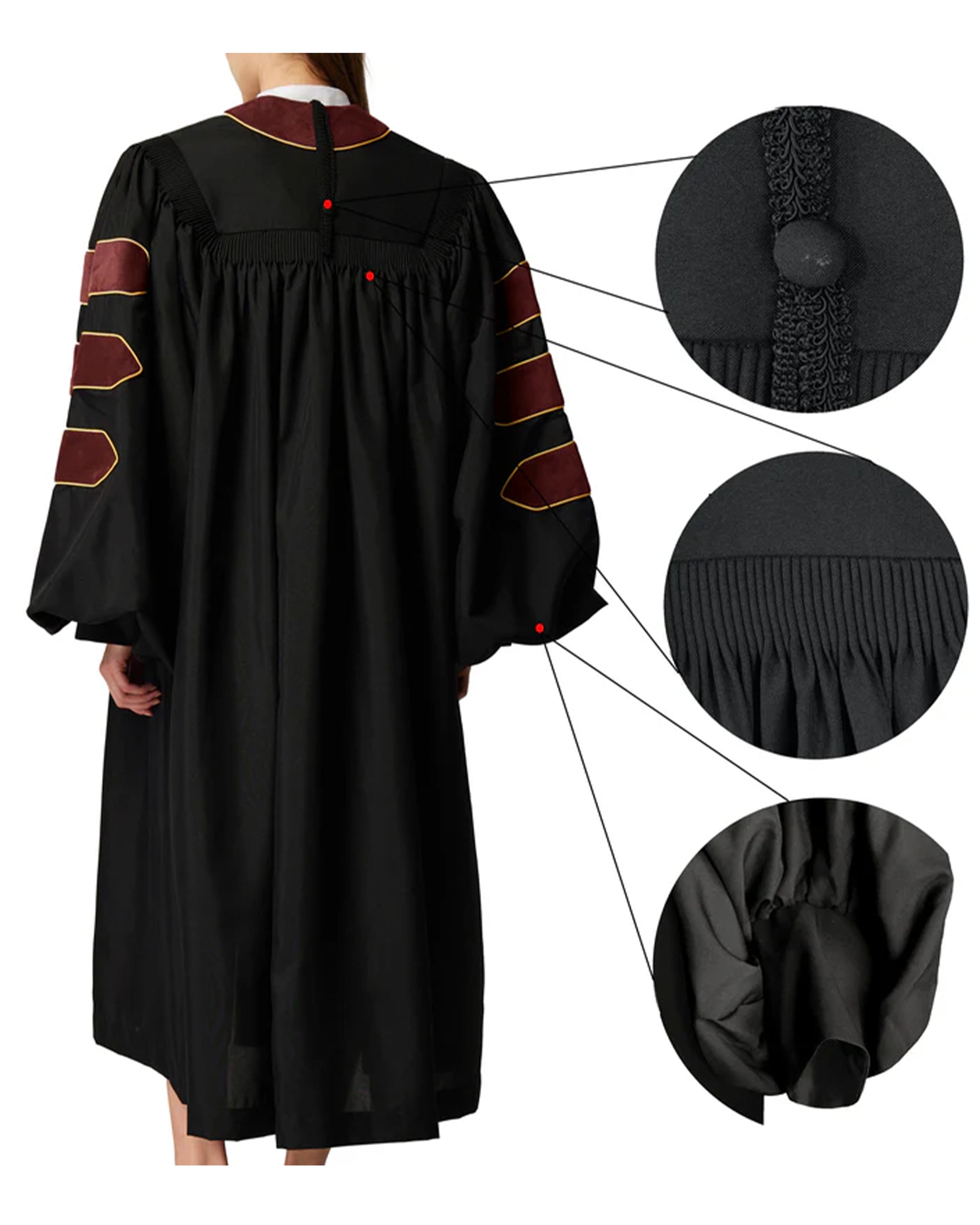 Customized Unisex Deluxe Doctor of Divinity Clergy Robes | Doctorate pulpit robes with Gold Piping MyGradDay