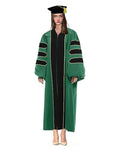 Customized Doctoral Graduation Emerald Green Gown Black-8S Tam MyGradDay
