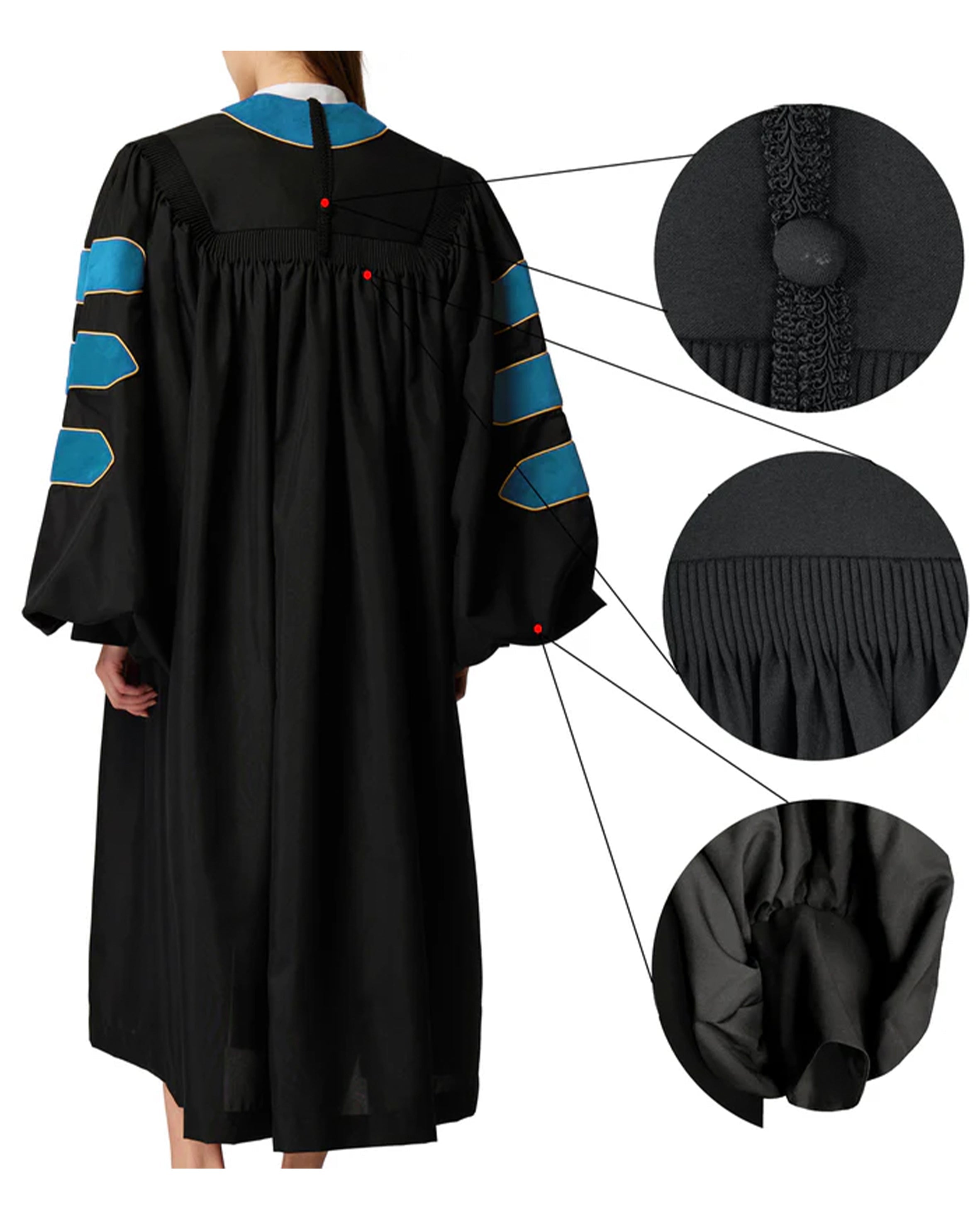 Customized Unisex Deluxe Doctor of Divinity Clergy Robes | Doctorate pulpit robes with Gold Piping MyGradDay