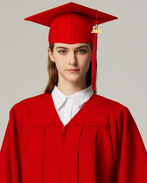 MyGradDay Unisex Adult Matte Graduation Cap with 2024 2025 Tassel Year Charm for High School & Bachelor