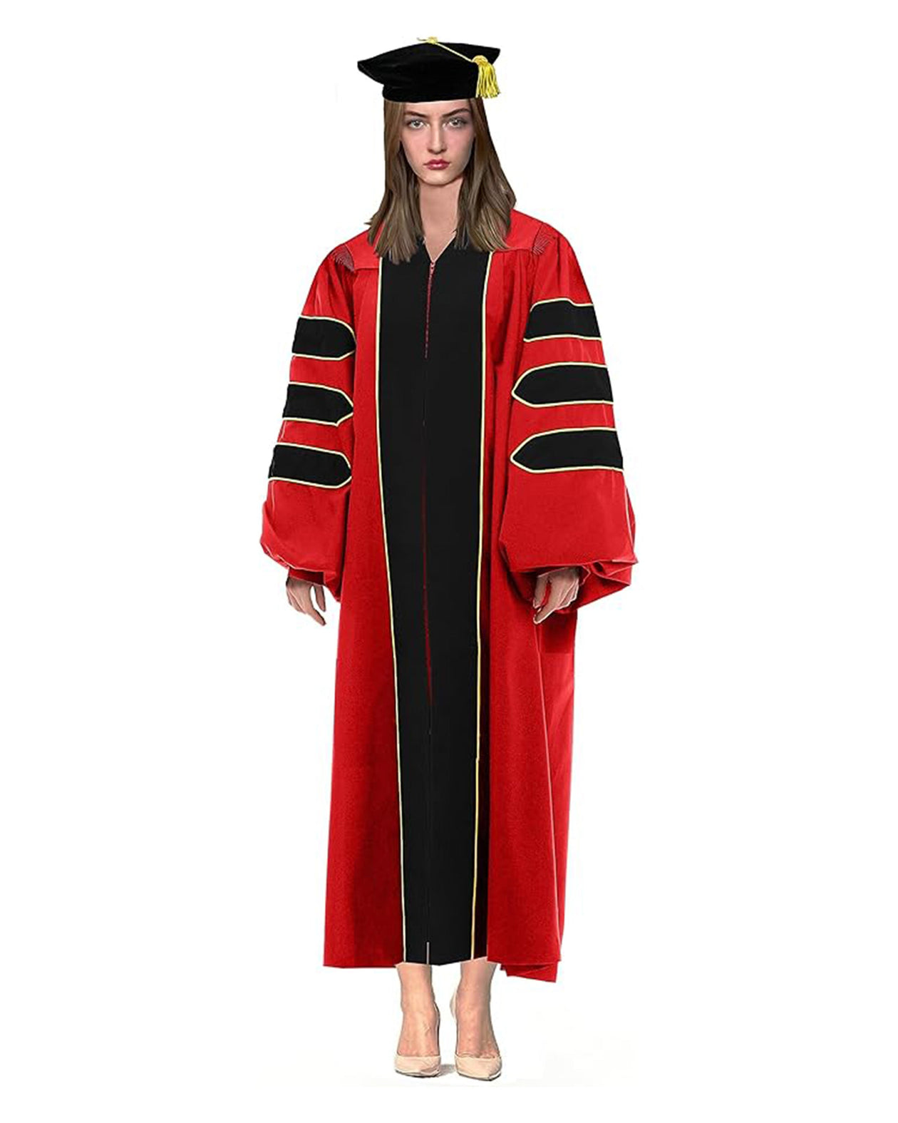 Customized Doctoral Graduation Red Gown Black-8S Tam – MyGradDay