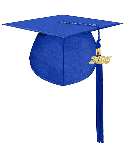 MyGradDay Unisex Adult Matte Graduation Cap with 2024 2025 Tassel Year Charm for High School & Bachelor
