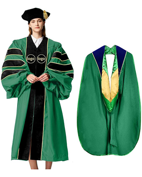 Customized Doctoral Graduation Gown Hood & Tam 8S