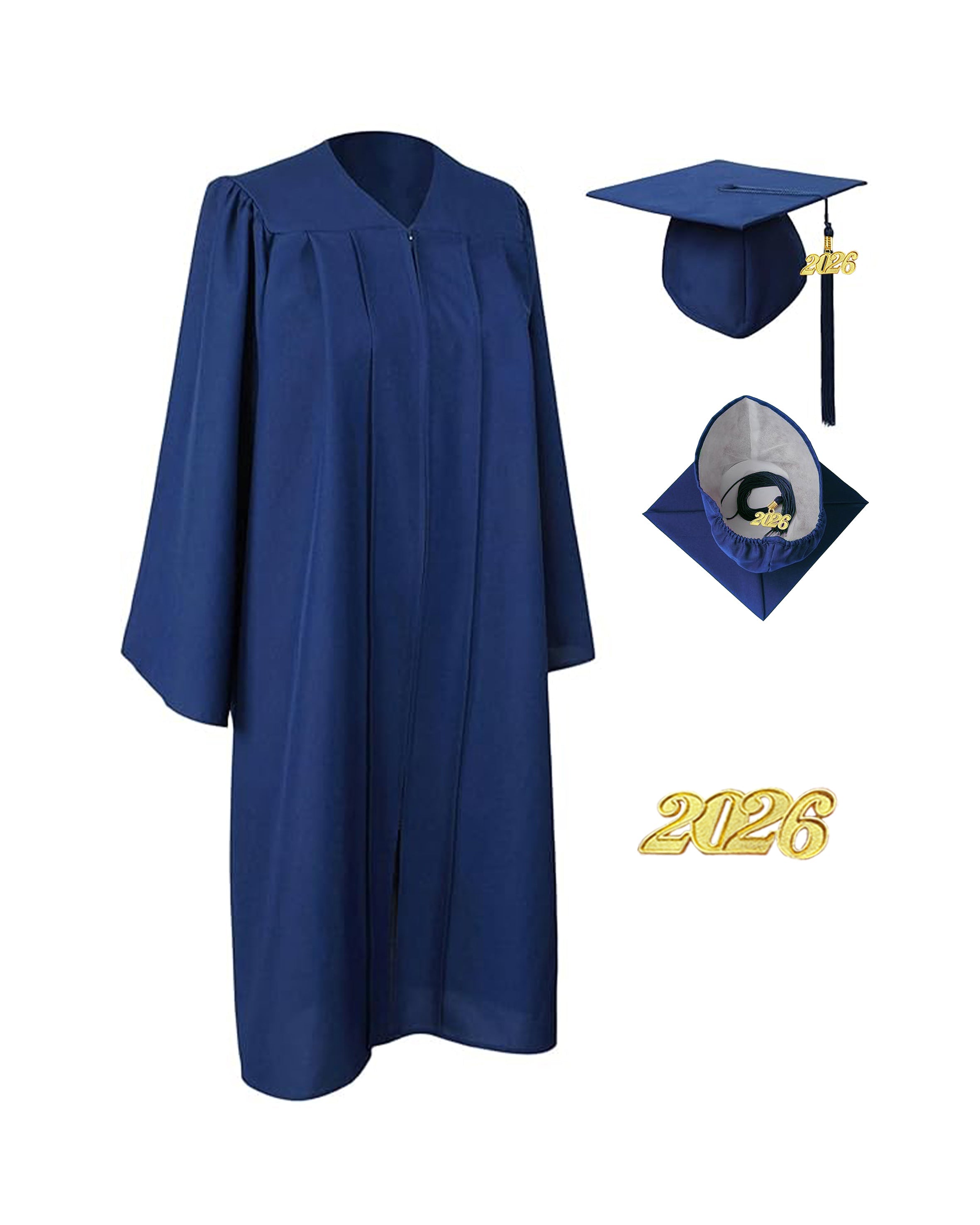 Unisex Matte Graduation Gown and Cap with Tassel 2026 Year Charm MyGradDay