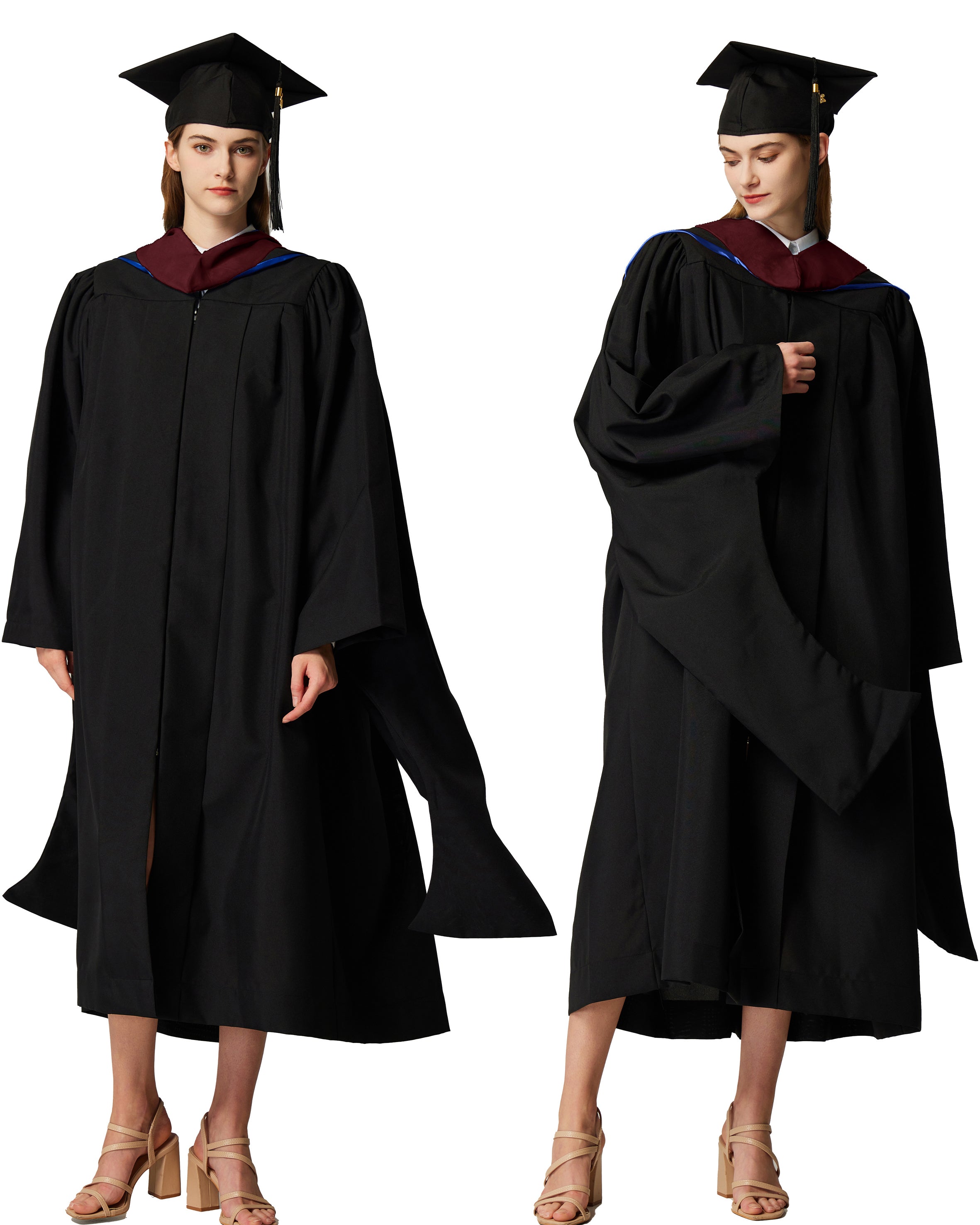 MyGradDay Unisex Master Graduation Gown Cap and Hood Master Regalia with 2026 Tassel