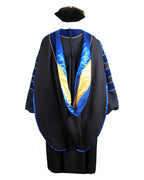 Deluxe Doctoral Graduation Gown with Gold Piping Plus Doctoral Tam and Doctoral Hood  Package（Rich Color）