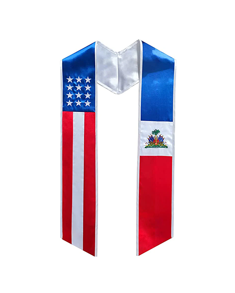 Mixed Flag Graduation Stole  For International Graduates  (USA + International)