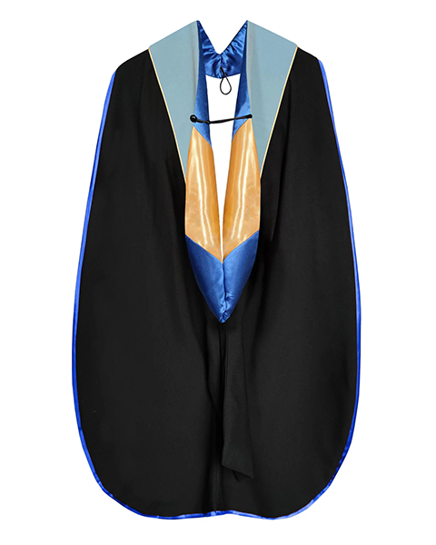 Deluxe Doctoral Graduation Hood with Gold Piping or NO piping