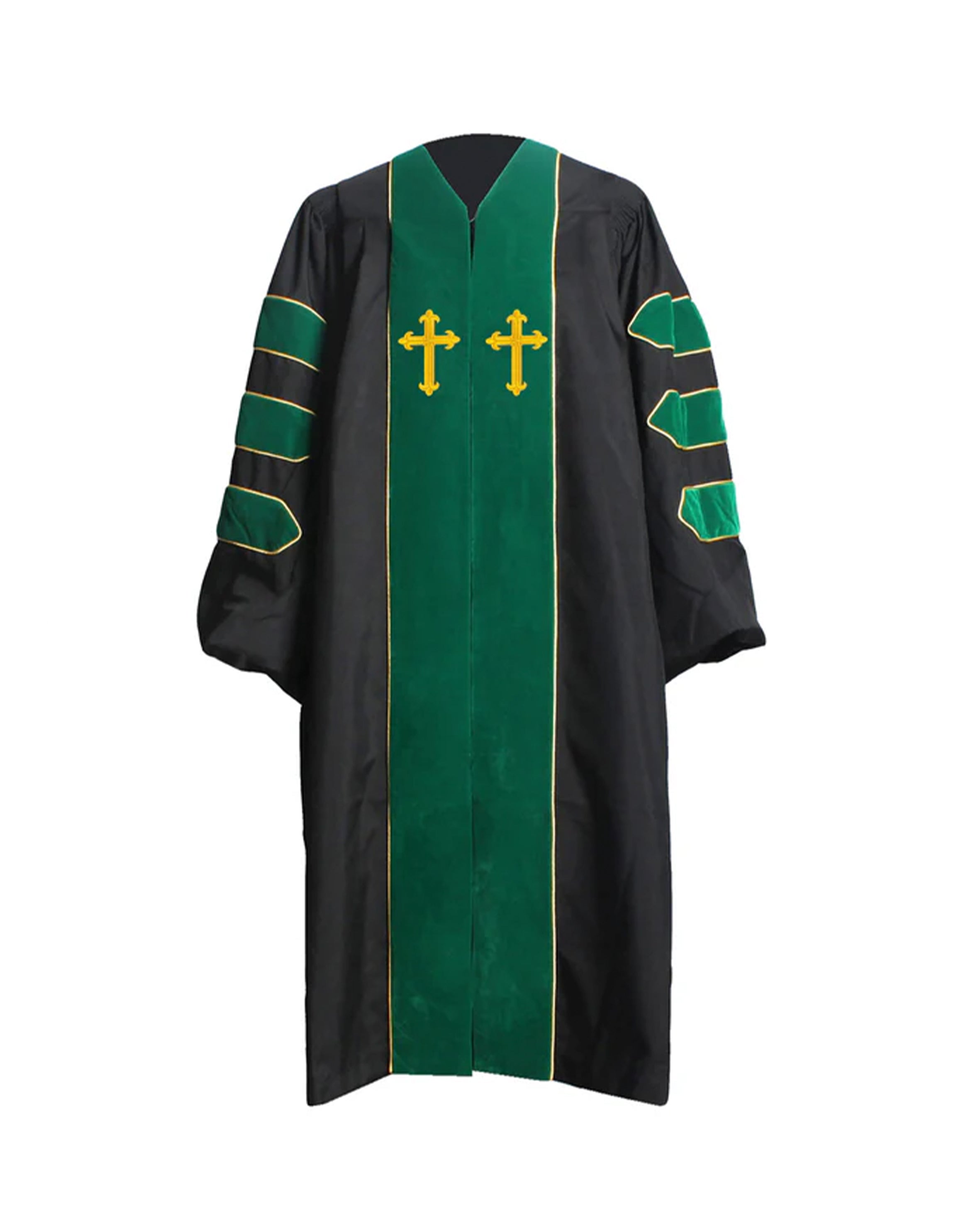 MyGradDay Unisex Deluxe Doctor of Divinity Clergy Robes  Doctorate pulpit robes with Gold Piping Available for Customization