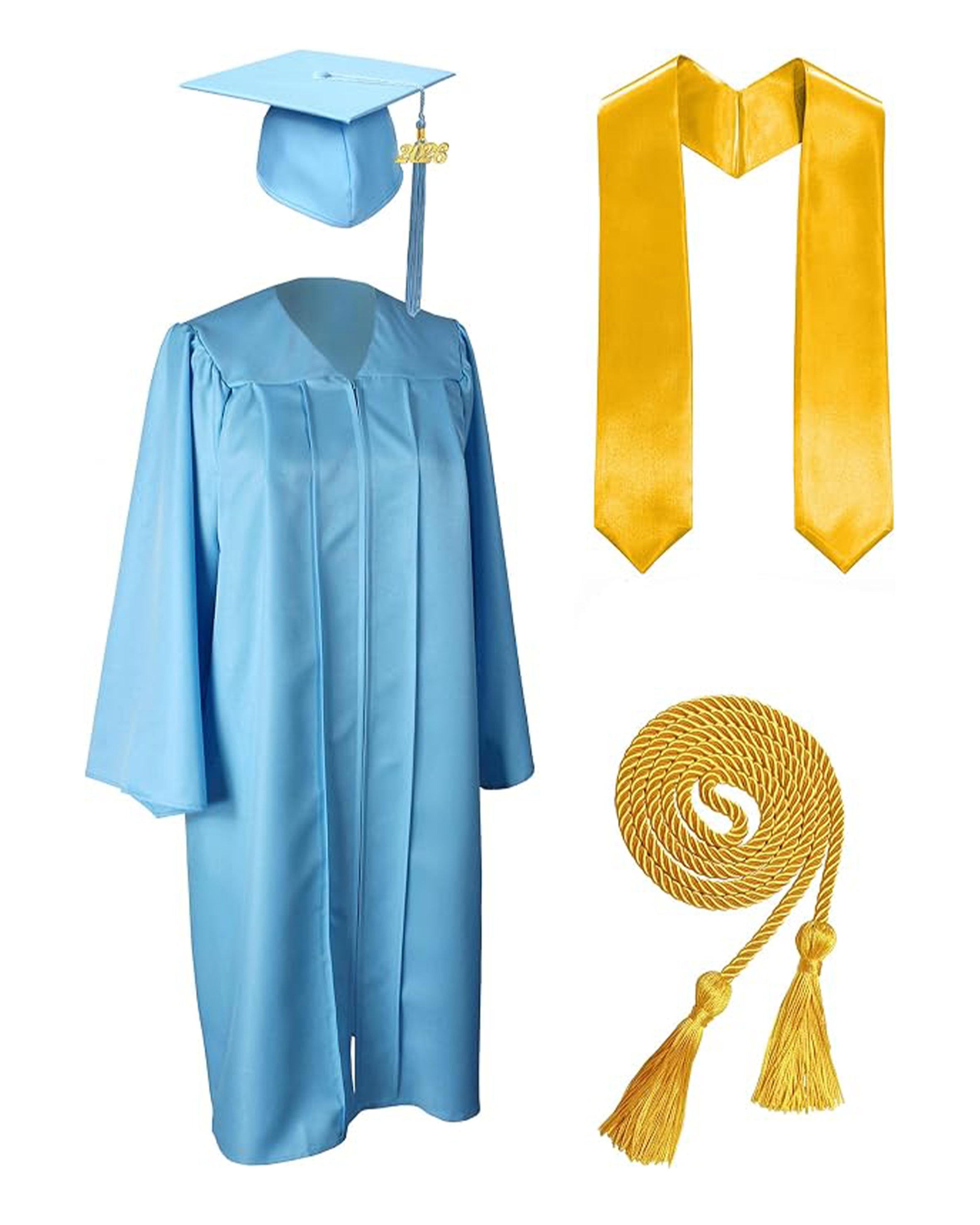MyGradDay Unisex Matte Graduation Cap and Gown 2026 Set with Tassel Honor Cord Graduation Stoles