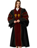 MyGradDay Unisex Deluxe Doctor of Divinity Clergy Robes  Doctorate pulpit robes with Gold Piping Available for Customization