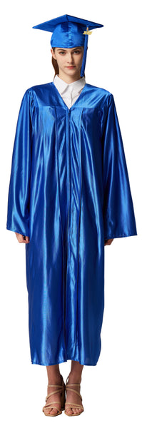 Unisex  Shiny Graduation Cap & Gown with Tassel 2025 Year Charm Rich Color