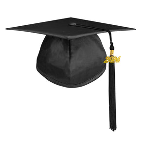 Unisex Shiny Graduation Cap with Graduation Tassel Charm 2024/2023 （Black）