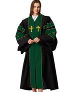 MyGradDay Unisex Deluxe Doctor of Divinity Clergy Robes  Doctorate pulpit robes with Gold Piping Available for Customization