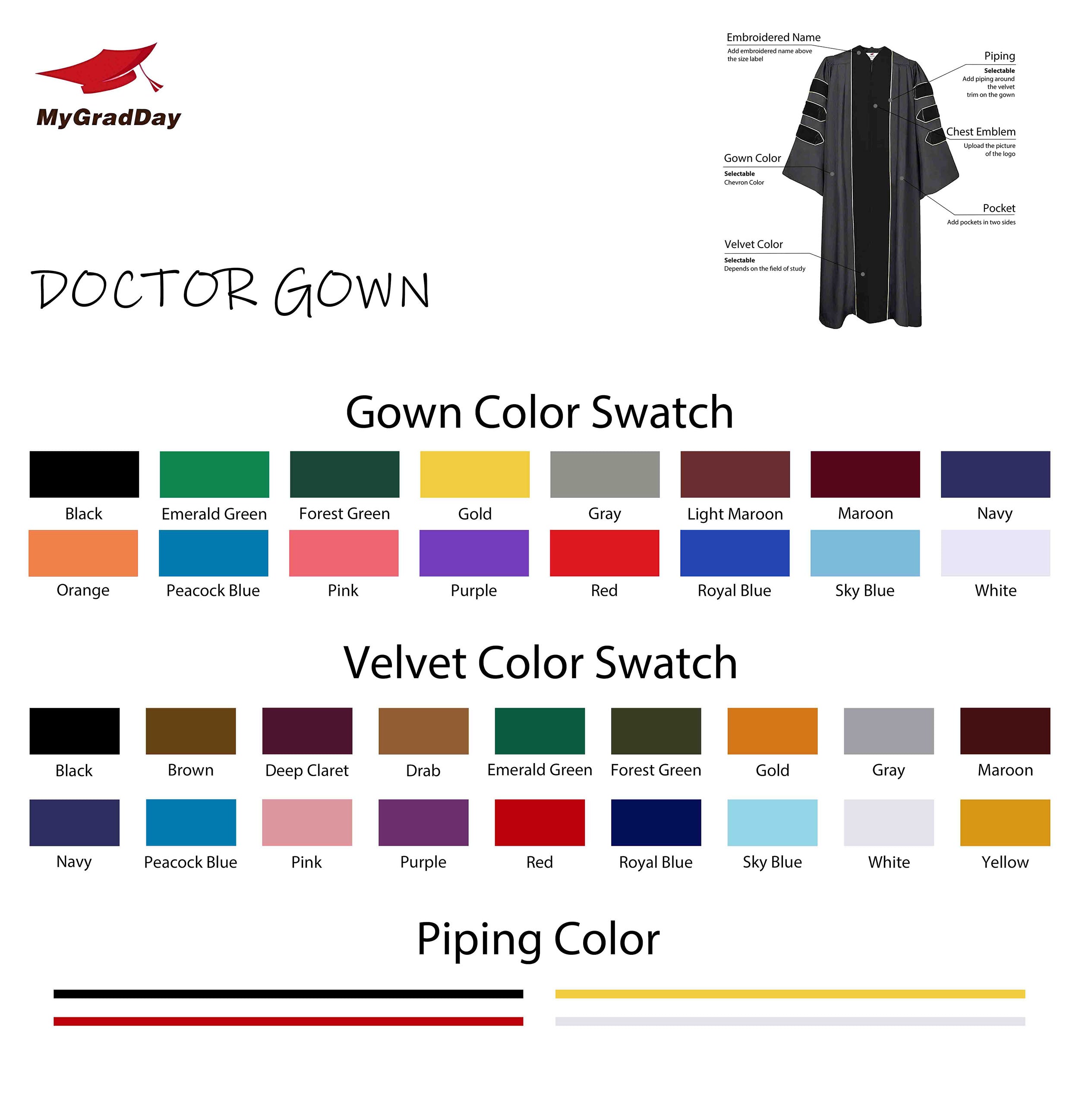 Customized Doctoral Graduation Gown Tam Pink-8SPink-Pink Customized Doctoral Graduation Gown Tam Pink-8SPink-Pink