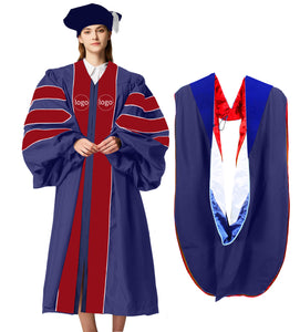 Customization Doctoral Graduation Gown and tam hood  (Products Will Be Customized as Requested)（Hood/Royal Blue）