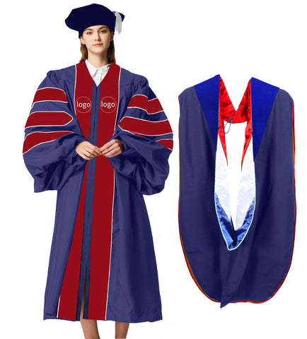 Customization Doctoral Graduation Gown and tam hood  (Products Will Be Customized as Requested)（Hood/Royal Blue）