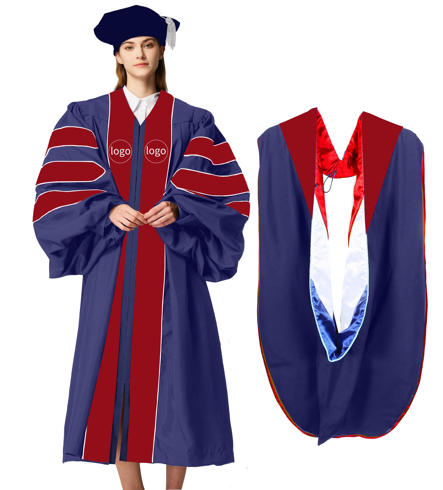 Customization Doctoral Graduation Gown and hood tam (Products Will Be Customized as Requested)（复制）