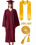 MyGradDay Unisex Matte Graduation Cap and Gown 2026 Set with Tassel Honor Cord Graduation Stoles