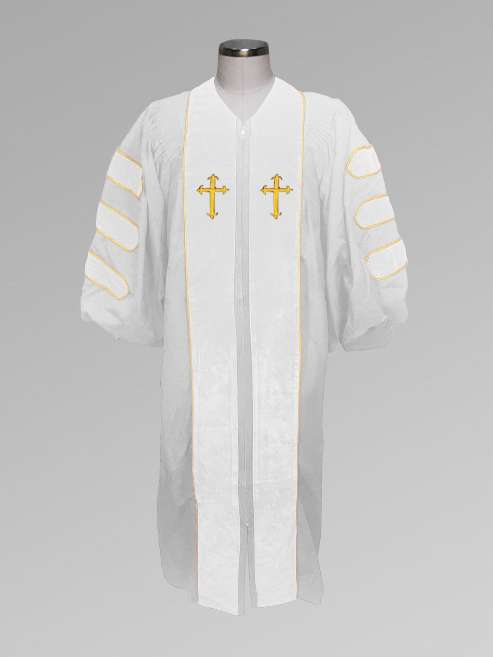 MyGradDay Deluxe white doctoral pulpit robes of Divinity Clergy Robe