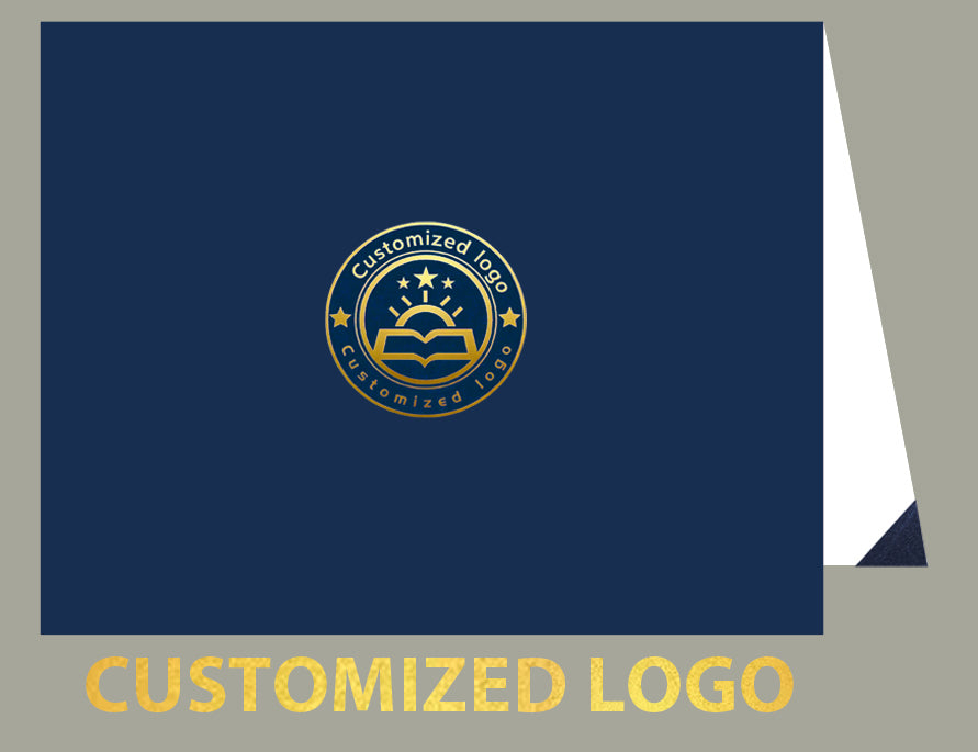 Customized Smooth Graduation Diploma Certificate Cover 8 1/2" x 11"  Navy Blue