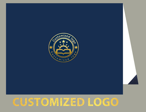 Customized Smooth Graduation Diploma Certificate Cover 8 1/2" x 11"  Navy Blue