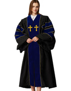 MyGradDay Unisex Deluxe Doctor of Divinity Clergy Robes  Doctorate pulpit robes with Gold Piping Available for Customization