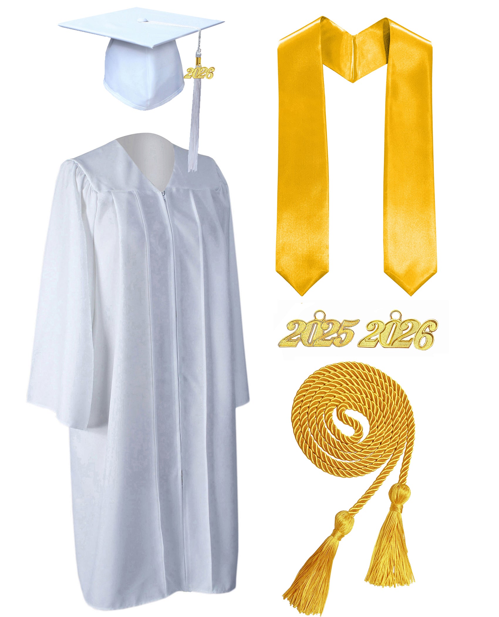MyGradDay Unisex Matte Graduation Cap and Gown 2026 Set with Tassel Honor Cord Graduation Stoles