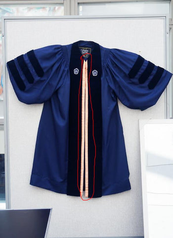 Deluxe Navy blue Doctoral gown,hood and tam package Customization