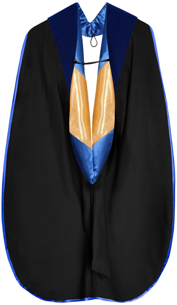 Deluxe Doctoral Graduation Hood with Gold Piping or NO piping