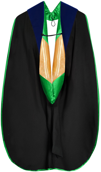 Deluxe Doctoral Graduation Hood with Gold Piping or NO piping