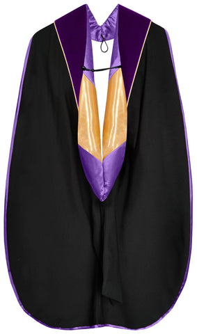 Deluxe Doctoral Graduation Hood with Gold Piping