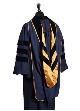 Deluxe Navy blue Doctoral gown,hood and tam package Customization