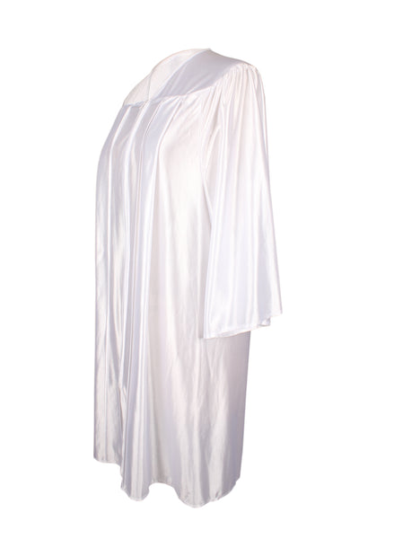 Unisex Shiny Graduation Gown|Choir Robe for Church|Cosplay Costume （White）