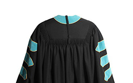 Deluxe Doctoral Graduation Gown|Graduation Regalia|PHD Gown with Gold Piping (Deep Blue Velvet)