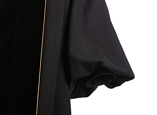 Deluxe Doctoral Graduation Gown|Graduation Regalia|PHD Gown with Gold Piping (Black Velvet)