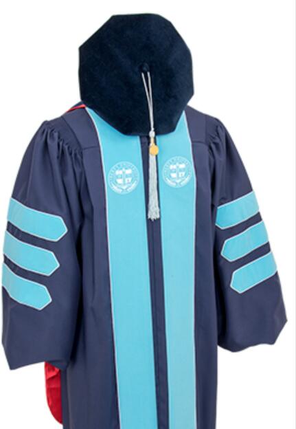 Customized Doctoral Graduation Gown Navy-8S Tam & Hood MyGradDay